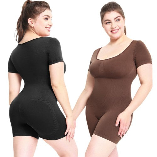 Seamless Short Sleeved Body Shaping Bodysuit